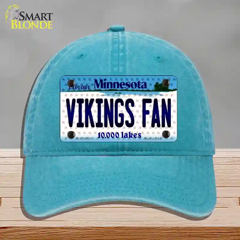 HAT10-MLP-10768 Vikings Fan Minnesota Novelty License Plate Hat, Unconstructed Cotton - Lake Blue