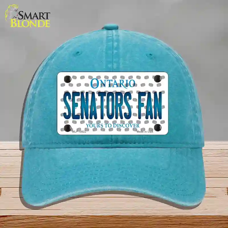 HAT10-MLP-10822 Senators Fan Ontario Novelty License Plate Hat, Unconstructed Cotton - Lake Blue
