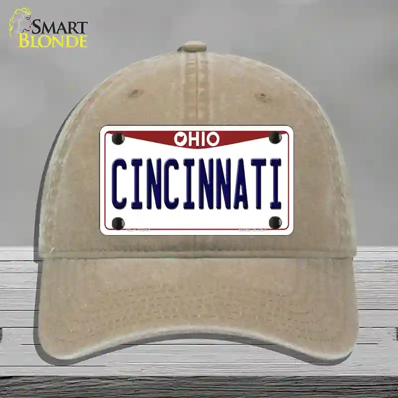 HAT09-MLP-10068 Cincinnati Ohio Novelty License Plate Hat, Unconstructed Cotton - Khaki