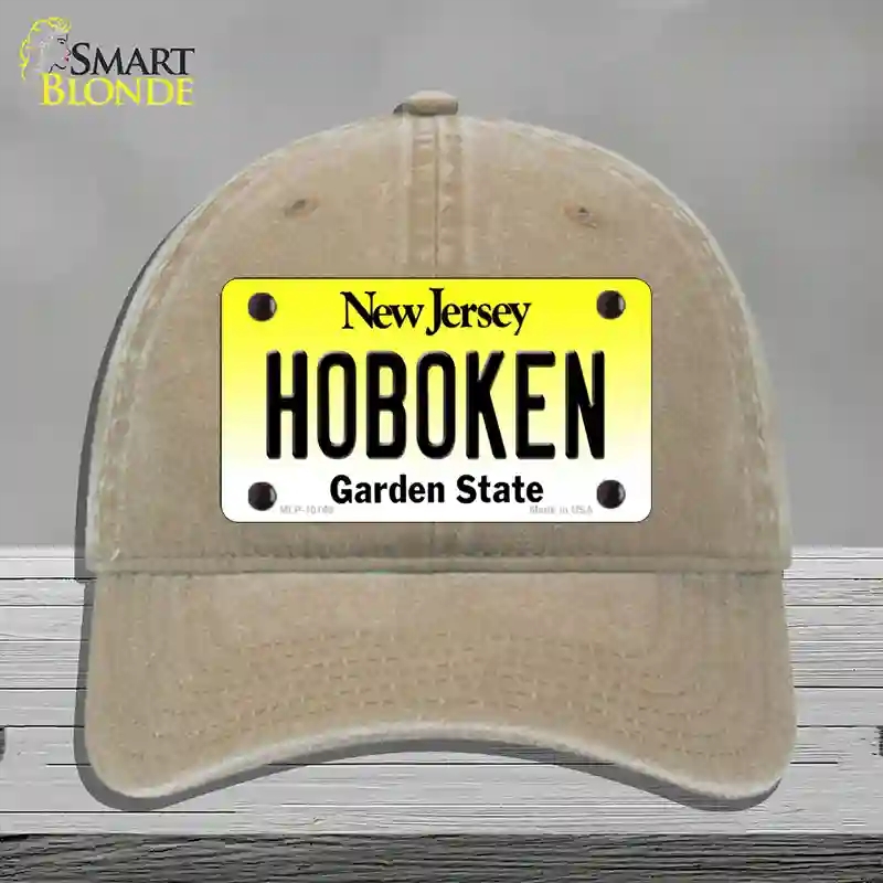 HAT09-MLP-10148 Hoboken   Jersey Novelty License Plate Hat, Unconstructed Cotton - Khaki