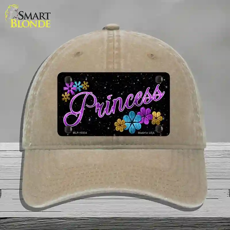 HAT09-MLP-10334 Princess Glitter Novelty License Plate Hat, Unconstructed Cotton - Khaki