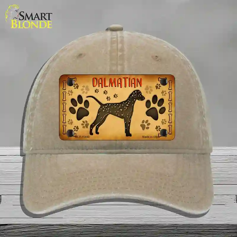 HAT09-MLP-10443 Dalmatian Novelty License Plate Hat, Unconstructed Cotton - Khaki