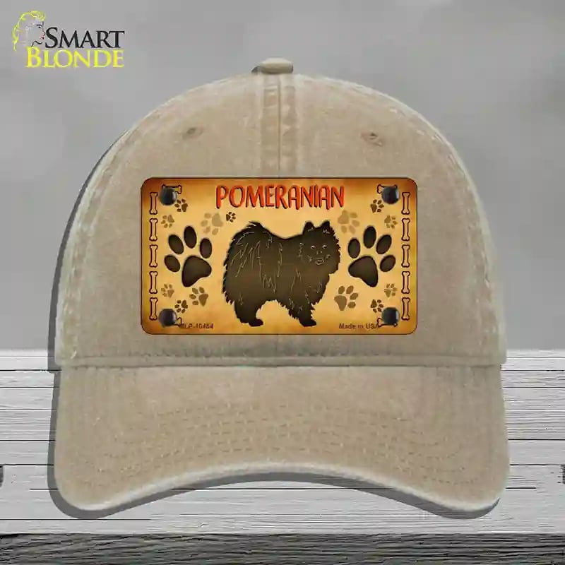 HAT09-MLP-10454 Pomeranian Novelty License Plate Hat, Unconstructed Cotton - Khaki