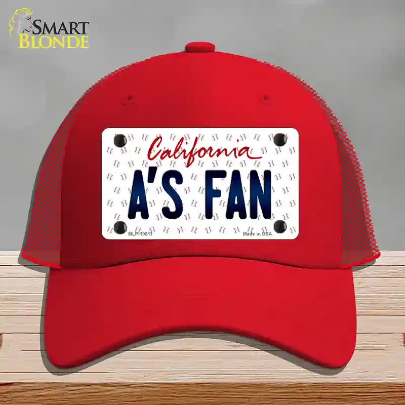 HAT17-MLP-10811 As Fan California Novelty License Plate Hat, Mesh - Red
