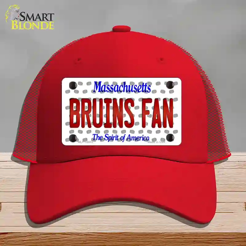HAT17-MLP-10833 Bruins Fan Massachusetts Novelty License Plate Hat, Mesh - Red