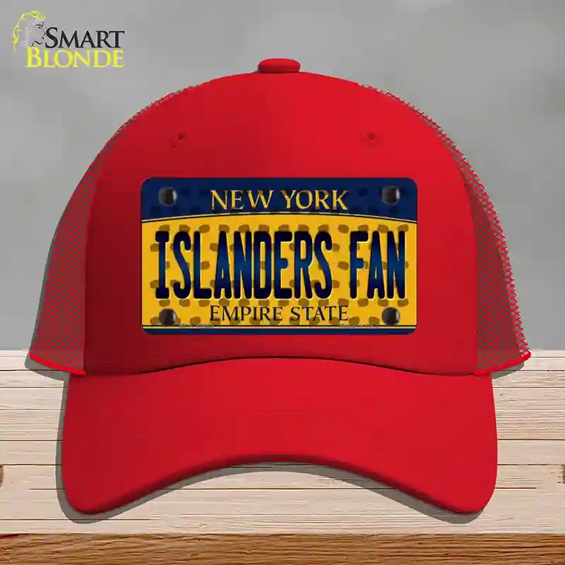HAT17-MLP-10842 Islanders Fan   York Novelty License Plate Hat, Mesh - Red