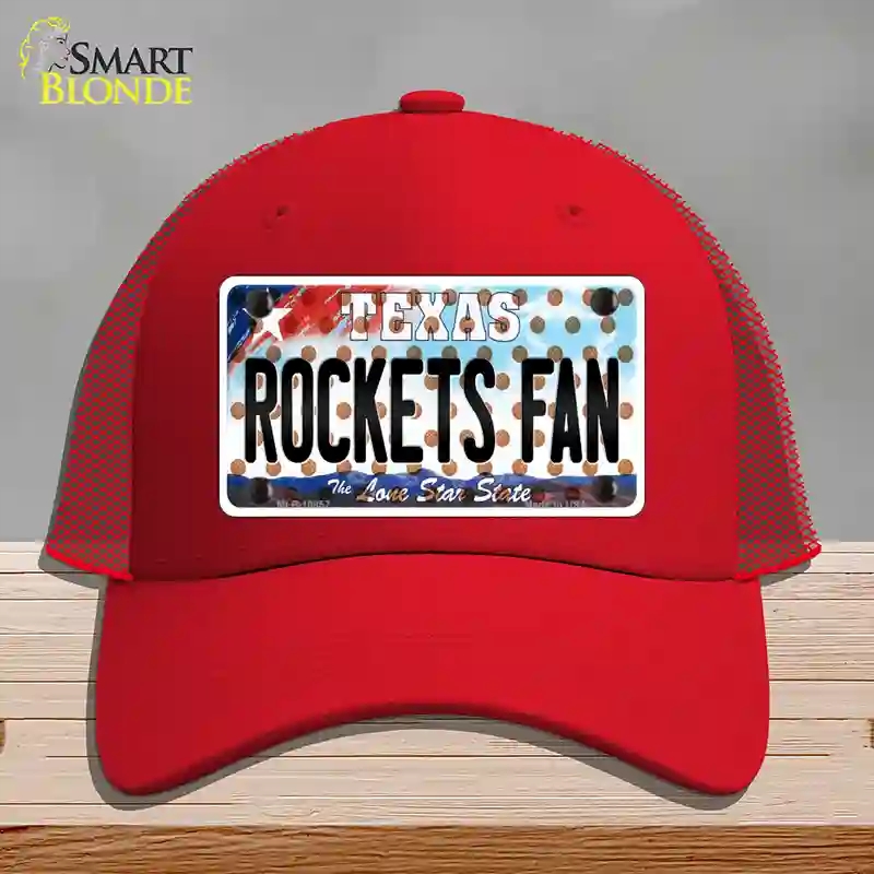 HAT17-MLP-10857 Rockets Fan Texas Novelty License Plate Hat, Mesh - Red