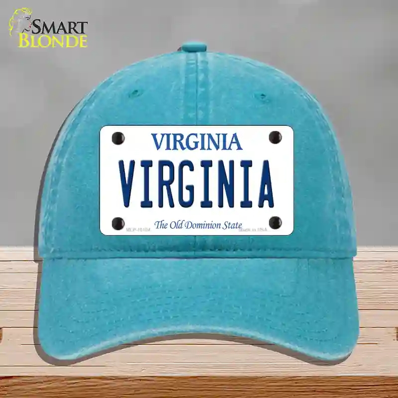 HAT10-MLP-10104 Virginia Old Dominion Novelty License Plate Hat, Unconstructed Cotton - Lake Blue