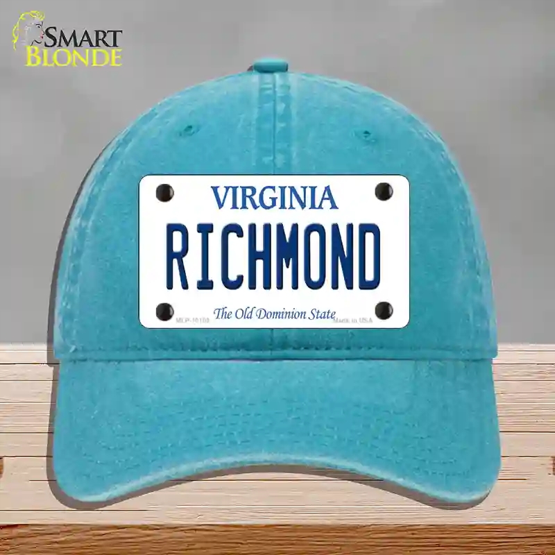 HAT10-MLP-10109 Richmond Virginia Novelty License Plate Hat, Unconstructed Cotton - Lake Blue