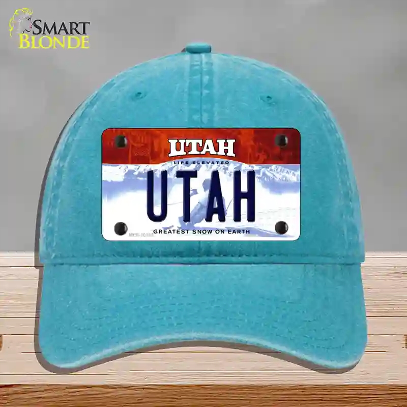 HAT10-MLP-10185 Utah Life Elevated Novelty License Plate Hat, Unconstructed Cotton - Lake Blue