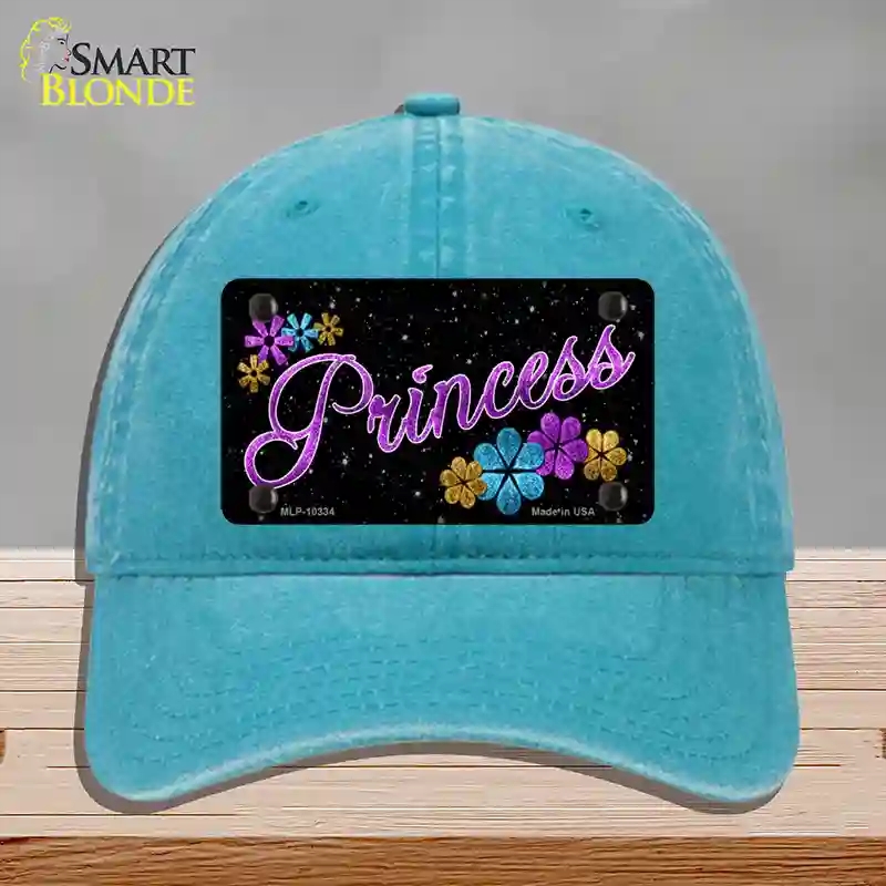 HAT10-MLP-10334 Princess Glitter Novelty License Plate Hat, Unconstructed Cotton - Lake Blue