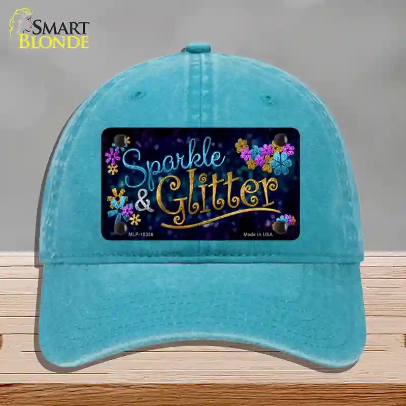 HAT10-MLP-10336 Sparkle & Glitter Novelty License Plate Hat, Unconstructed Cotton - Lake Blue
