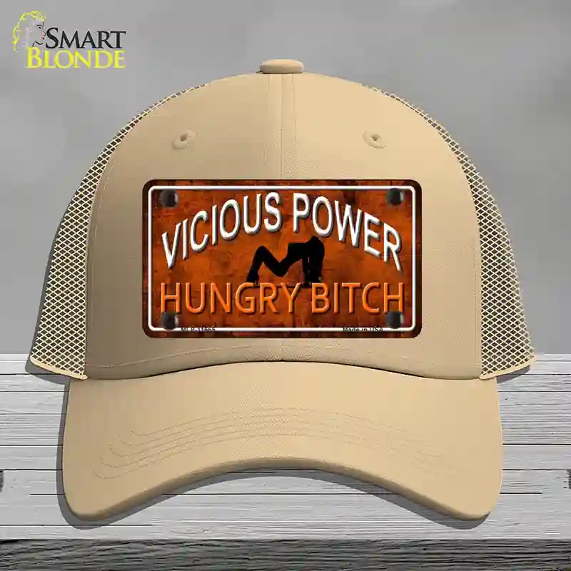HAT15-MLP-11665 Vicious Power Novelty License Plate Hat, Mesh - Khaki