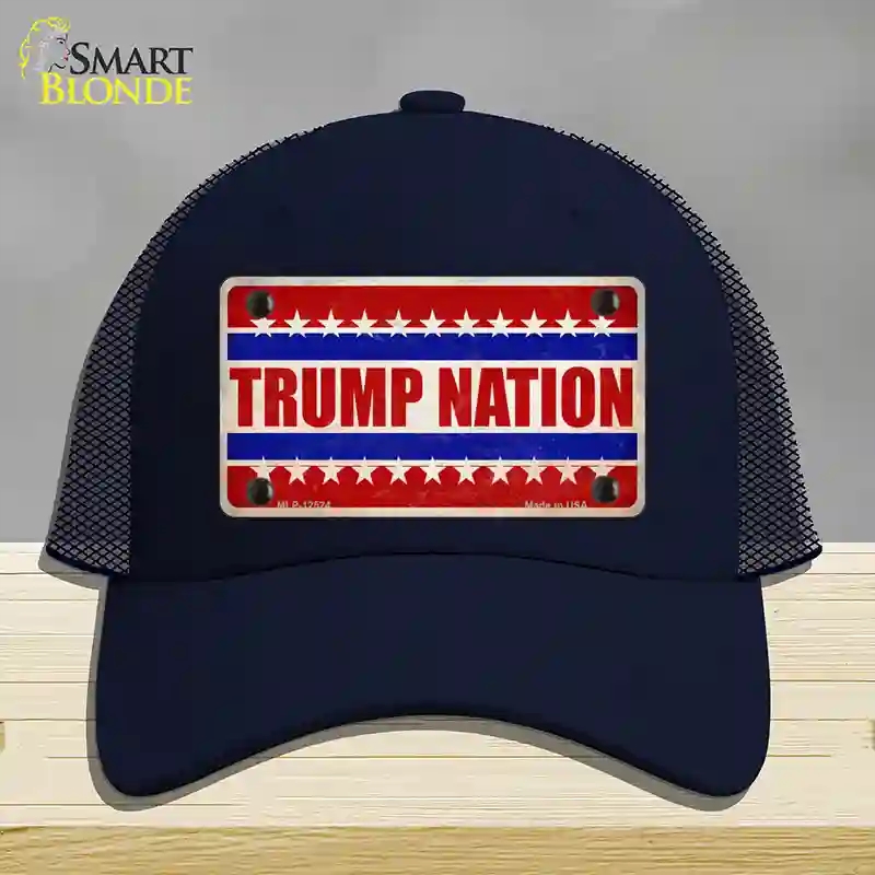HAT16-MLP-12524 Trump Nation Novelty License Plate Hat, Mesh - Navy