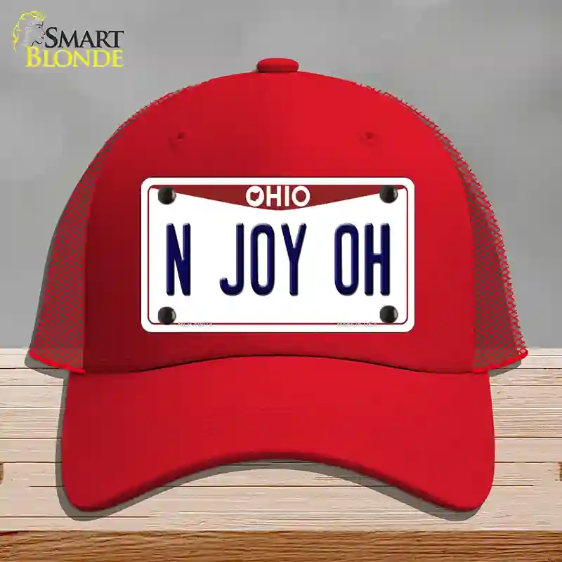HAT17-MLP-10073 N Joy OH Ohio Novelty License Plate Hat, Mesh - Red