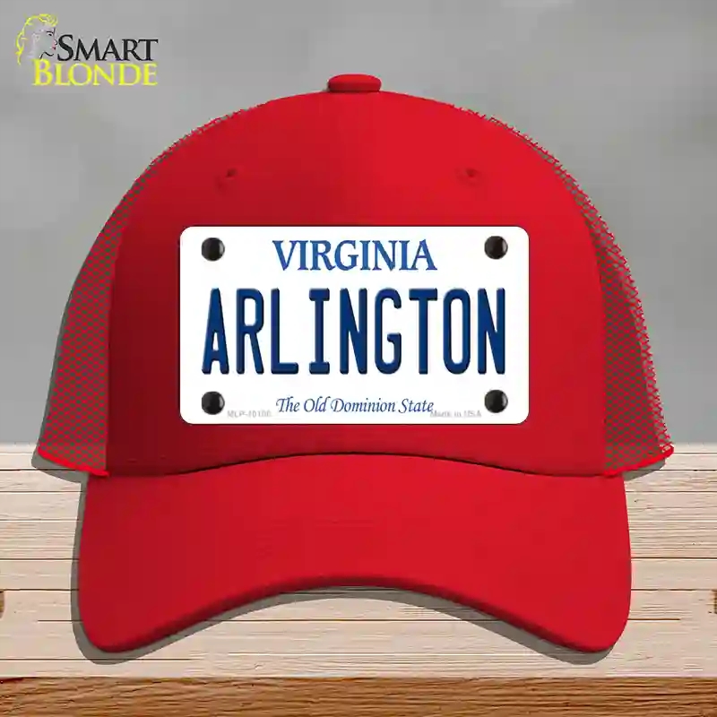 HAT17-MLP-10108 Arlington Virginia Novelty License Plate Hat, Mesh - Red