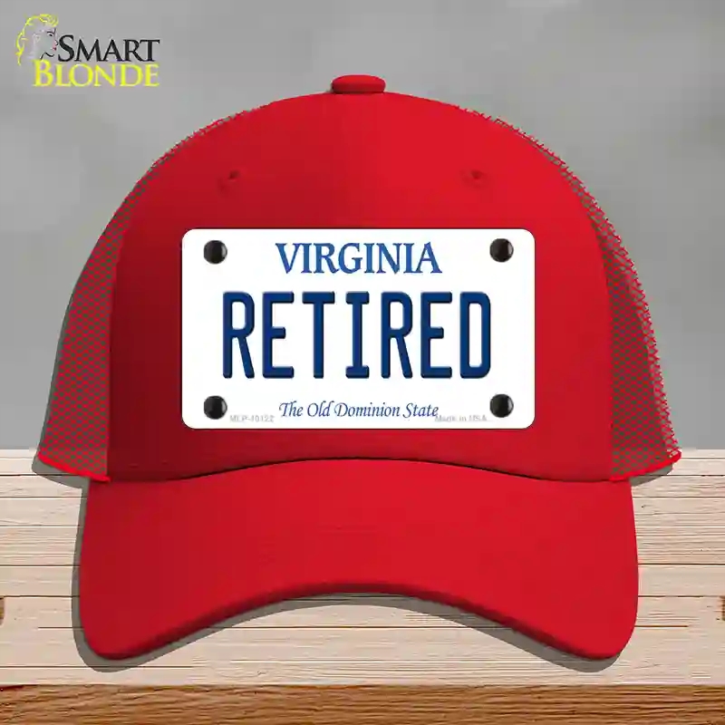 HAT17-MLP-10122 Retired Virginia Novelty License Plate Hat, Mesh - Red