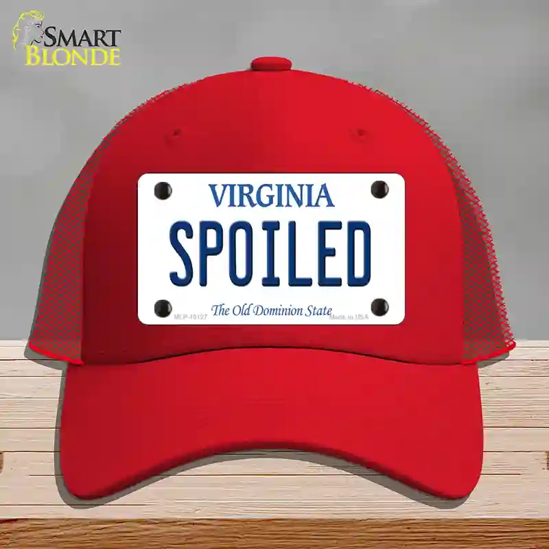 HAT17-MLP-10127 Spoiled Virginia Novelty License Plate Hat, Mesh - Red