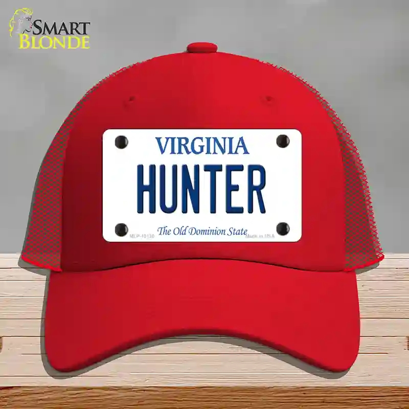 HAT17-MLP-10130 Hunter Virginia Novelty License Plate Hat, Mesh - Red
