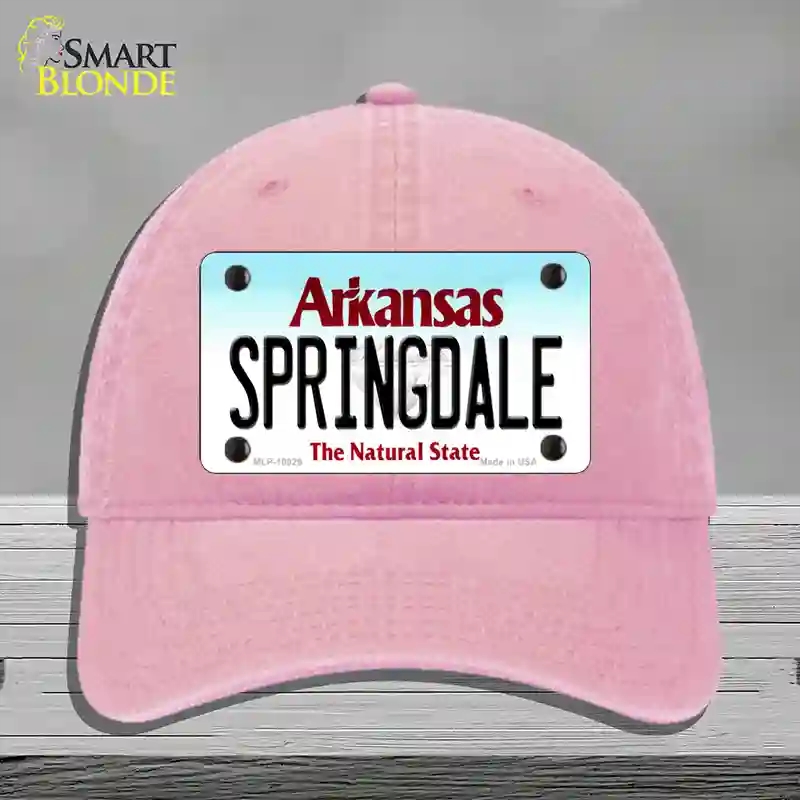 HAT12-MLP-10029 Springdale Arkansas Novelty License Plate Hat, Unconstructed Cotton - Pink