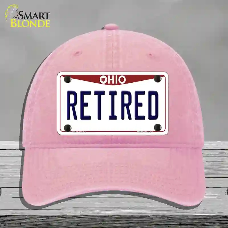 HAT12-MLP-10080 Retired Ohio Novelty License Plate Hat, Unconstructed Cotton - Pink