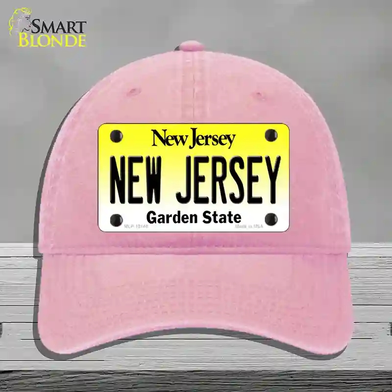 HAT12-MLP-10145   Jersey Garden State Novelty License Plate Hat, Unconstructed Cotton - Pink