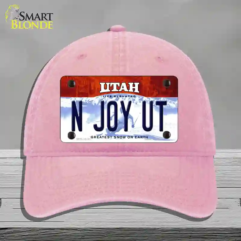 HAT12-MLP-10197 N Joy UT Utah Novelty License Plate Hat, Unconstructed Cotton - Pink