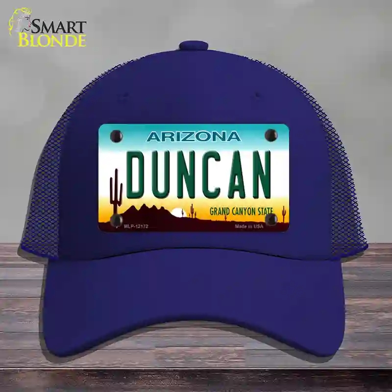 HAT18-MLP-12172 Duncan Arizona Novelty License Plate Hat, Mesh - Royal Blue