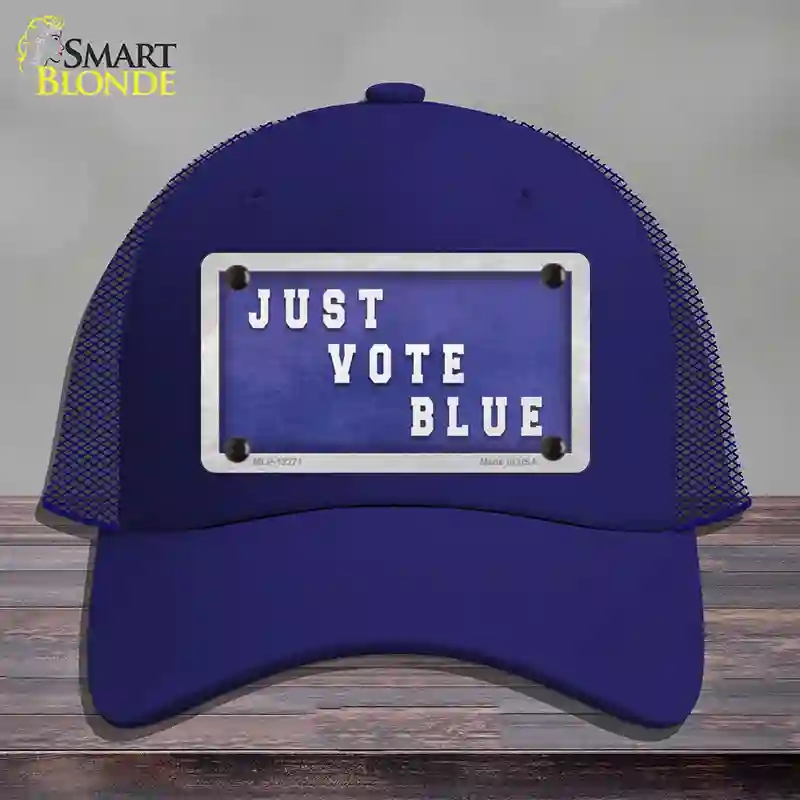 HAT18-MLP-12271 Just Vote Blue Novelty License Plate Hat, Mesh - Royal Blue