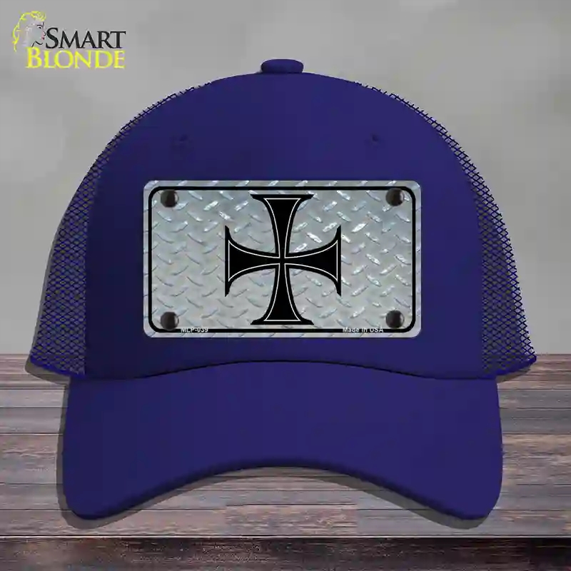 HAT18-MLP-039 Maltese Cross Novelty License Plate Hat, Mesh - Royal Blue