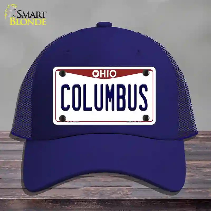 HAT18-MLP-10066 Columbus Ohio Novelty License Plate Hat, Mesh - Royal Blue