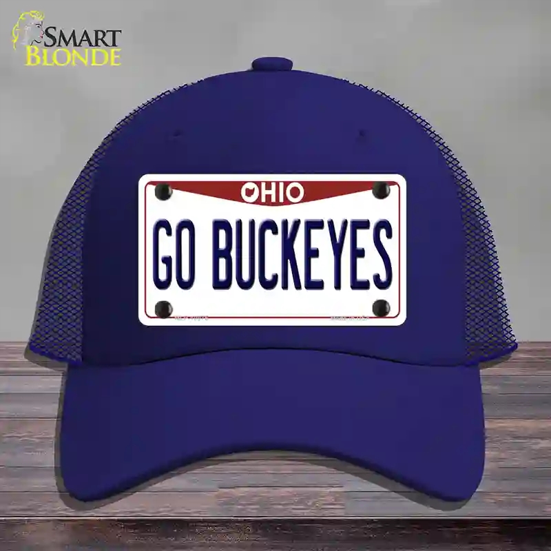 HAT18-MLP-10075 Go Buckeyes Ohio Novelty License Plate Hat, Mesh - Royal Blue