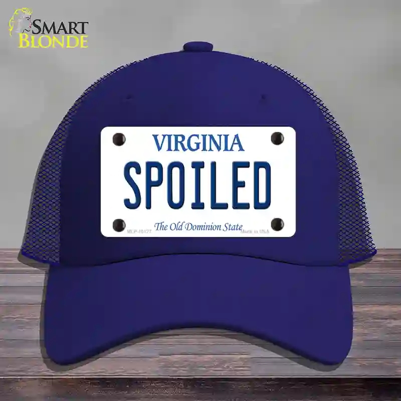 HAT18-MLP-10127 Spoiled Virginia Novelty License Plate Hat, Mesh - Royal Blue
