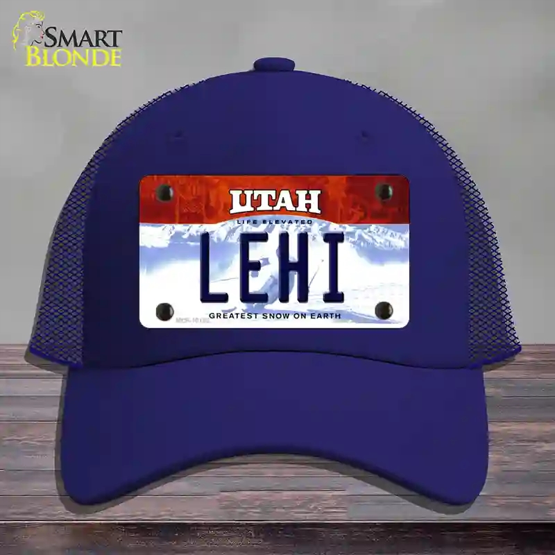 HAT18-MLP-10192 Lehi Utah Novelty License Plate Hat, Mesh - Royal Blue