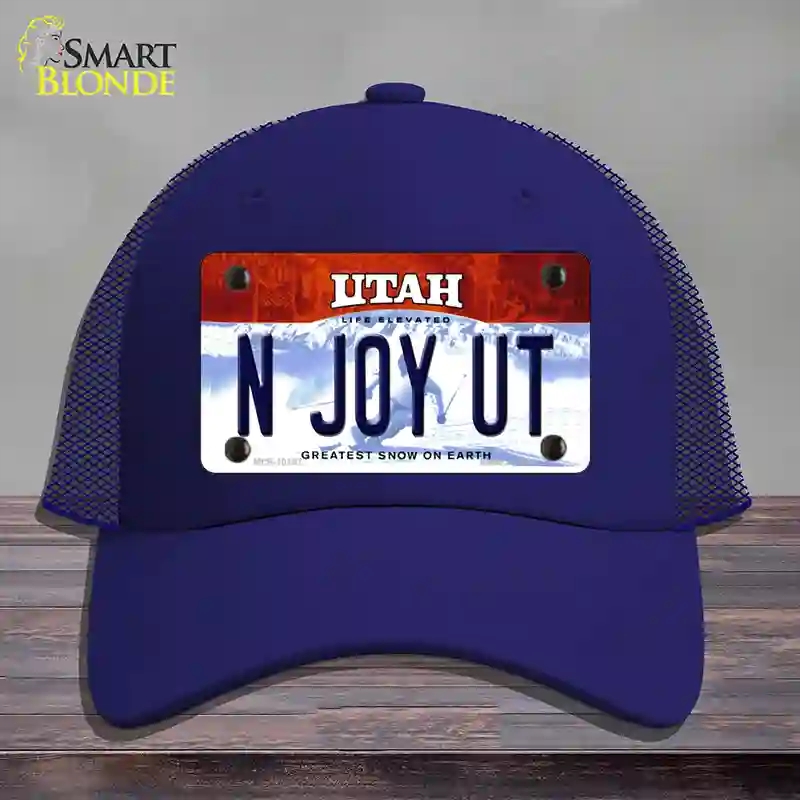 HAT18-MLP-10197 N Joy UT Utah Novelty License Plate Hat, Mesh - Royal Blue