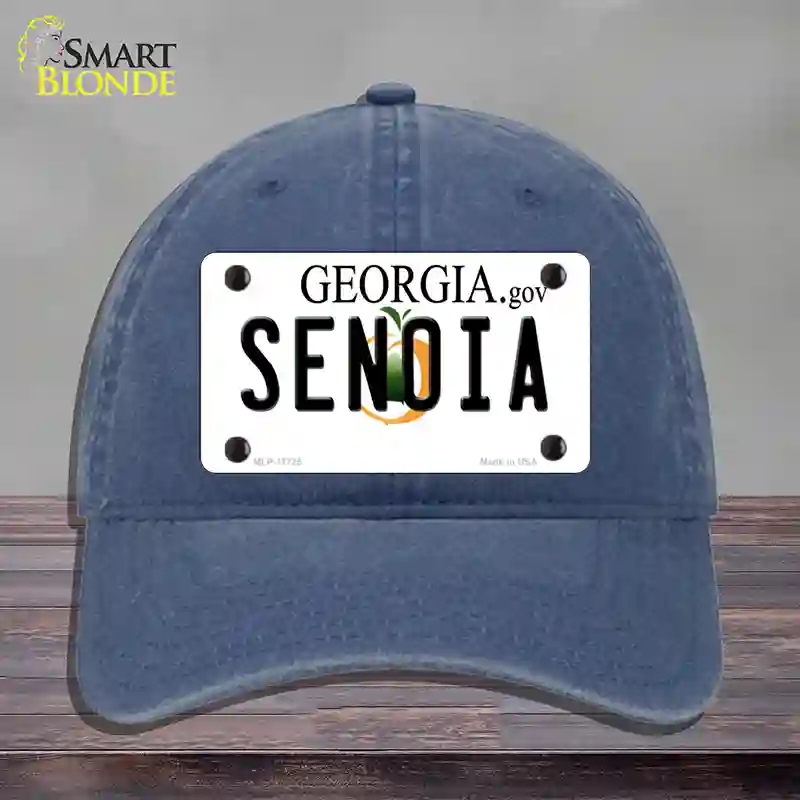 HAT11-MLP-11725 Senoia Georgia State Novelty License Plate Hat, Unconstructed Cotton - Navy