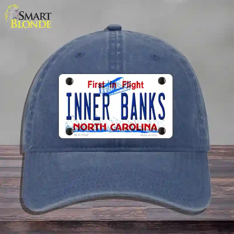 HAT11-MLP-11820 Inner Banks North Carolina Novelty License Plate Hat, Unconstructed Cotton - Navy