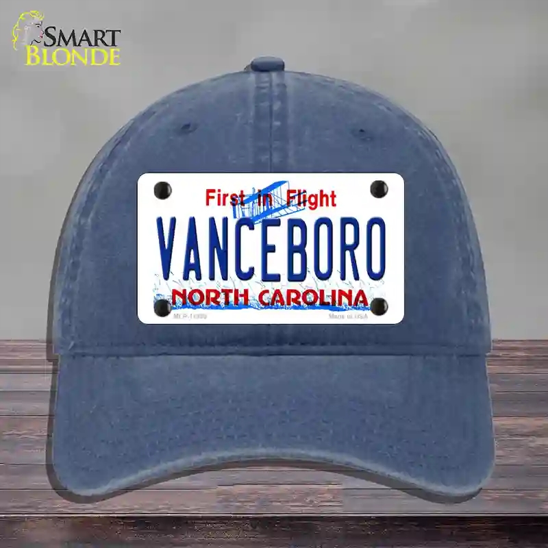 HAT11-MLP-11855 Vanceboro North Carolina Novelty License Plate Hat, Unconstructed Cotton - Navy