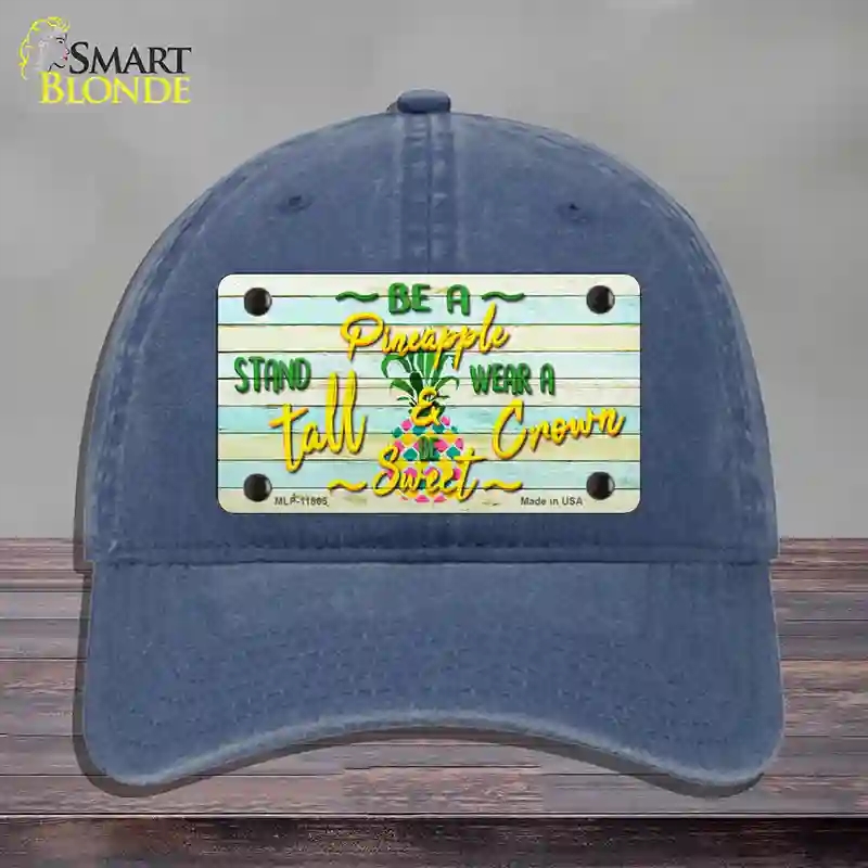 HAT11-MLP-11865 Be a Pineapple Novelty License Plate Hat, Unconstructed Cotton - Navy