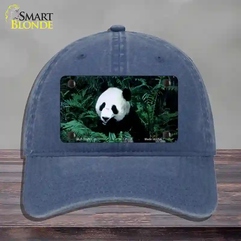 HAT11-MLP-1187 Panda Bear Novelty License Plate Hat, Unconstructed Cotton - Navy