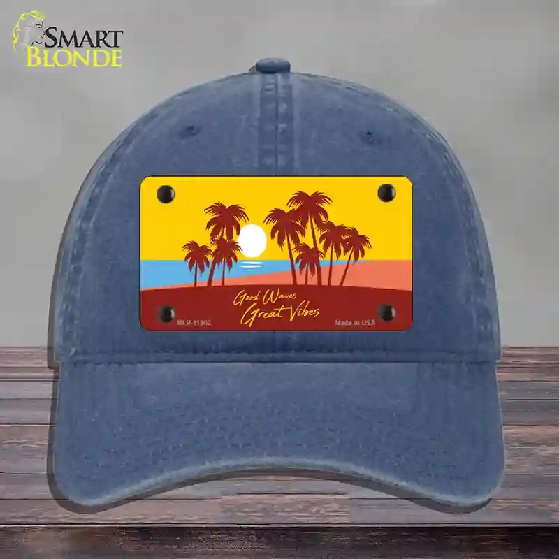 HAT11-MLP-11902 Good Waves Great Novelty License Plate Hat, Unconstructed Cotton - Navy
