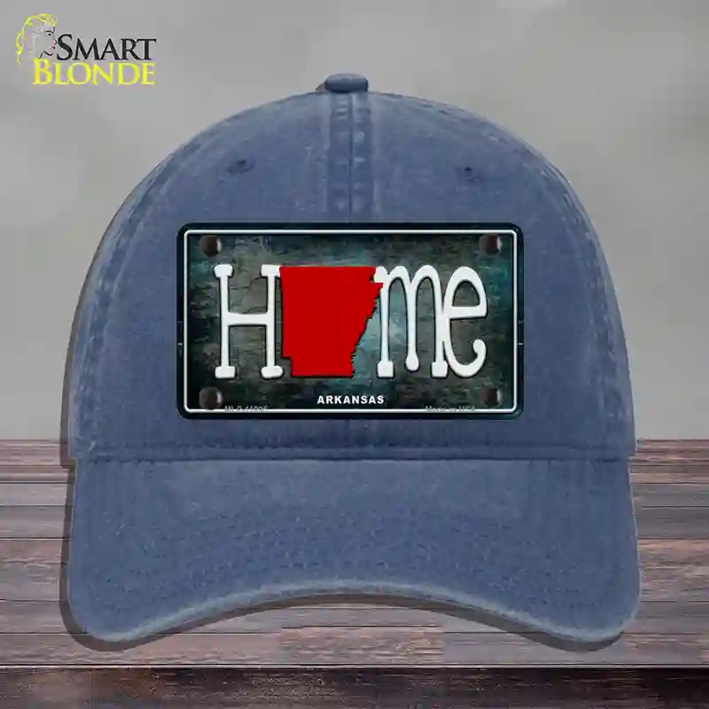 HAT11-MLP-11995 Arkansas Home State Outline Novelty License Plate Hat, Unconstructed Cotton - Navy