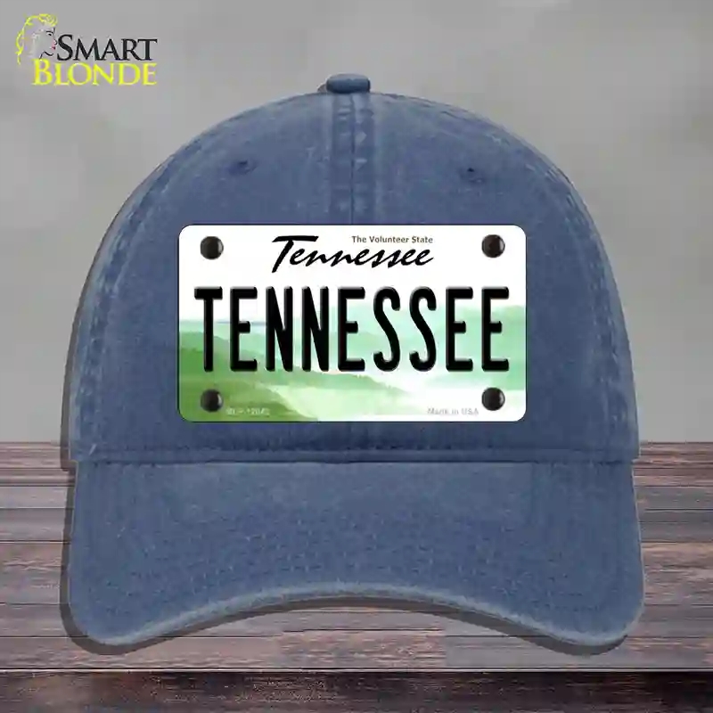 HAT11-MLP-12042 Tennessee Volunteer State Novelty License Plate Hat, Unconstructed Cotton - Navy