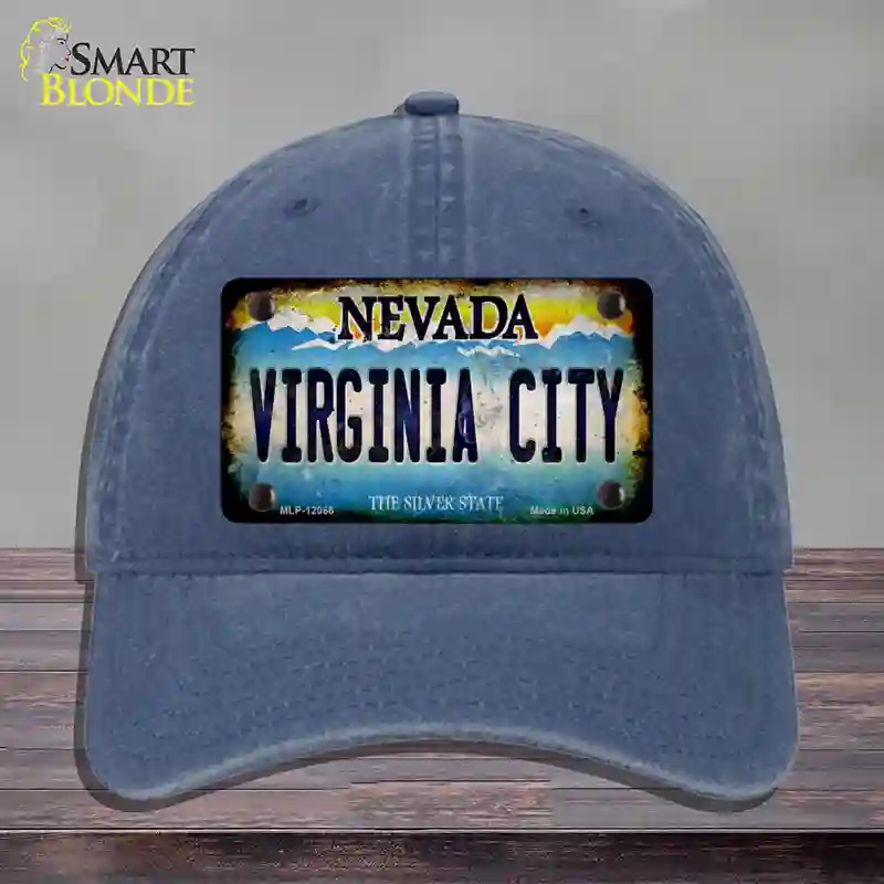 HAT11-MLP-12066 Nevada Virginia City Novelty License Plate Hat, Unconstructed Cotton - Navy