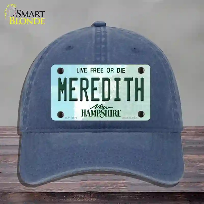 HAT11-MLP-12078 Meredith   Hampshire State Novelty License Plate Hat, Unconstructed Cotton - Navy