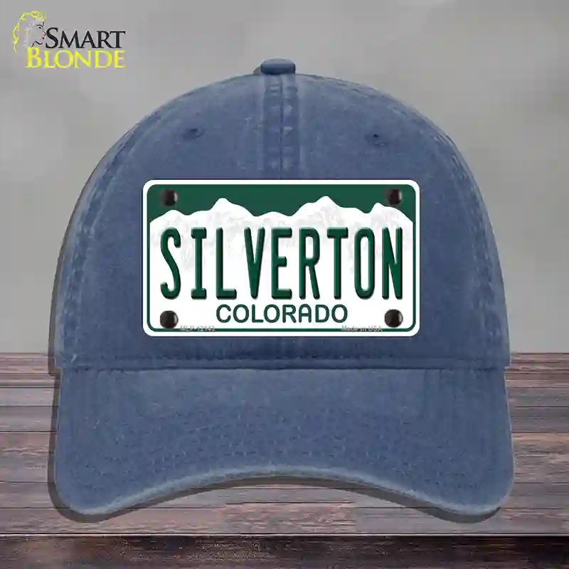 HAT11-MLP-12143 Silverton Colorado Novelty License Plate Hat, Unconstructed Cotton - Navy