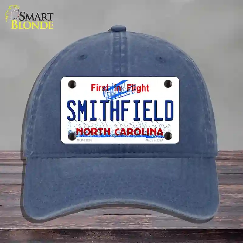 HAT11-MLP-12296 North Carolina Smithfield Novelty License Plate Hat, Unconstructed Cotton - Navy
