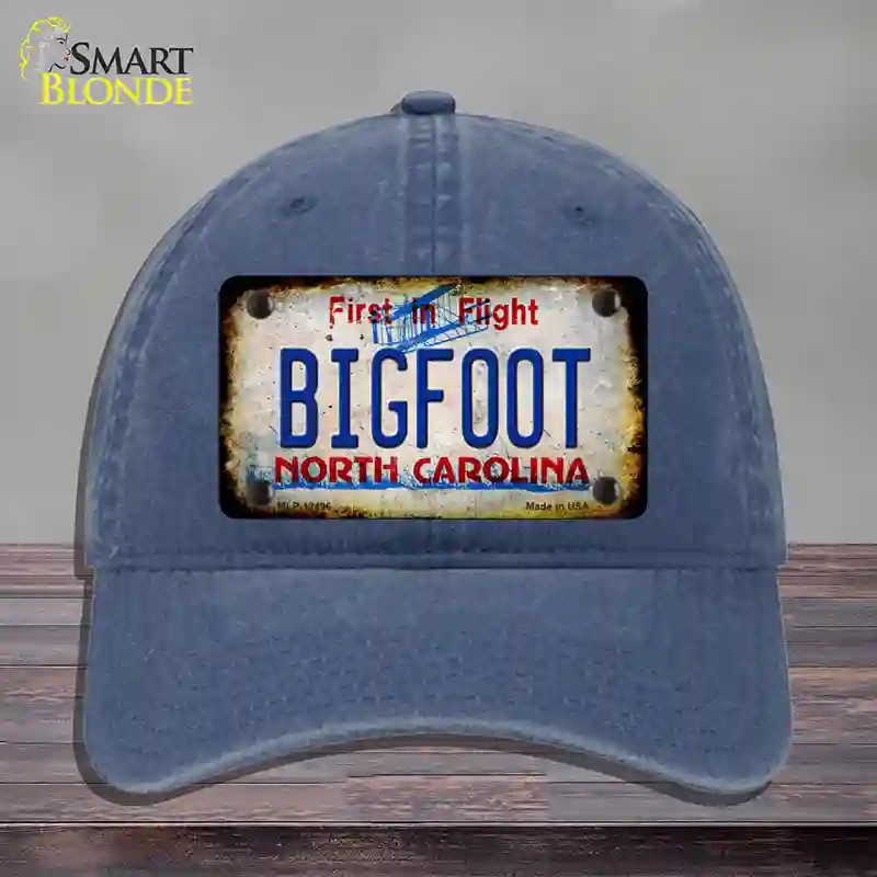 HAT11-MLP-12496 Bigfoot North Carolina Novelty License Plate Hat Tag, Unconstructed Cotton - Navy