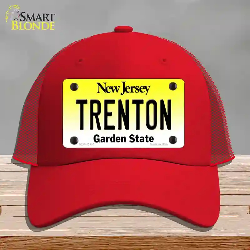HAT17-MLP-10150 Trenton   Jersey Novelty License Plate Hat, Mesh - Red