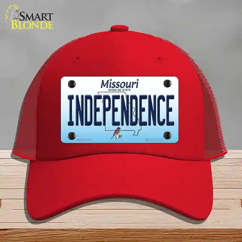 HAT17-MLP-10244 Independence Missouri Novelty License Plate Hat, Mesh - Red